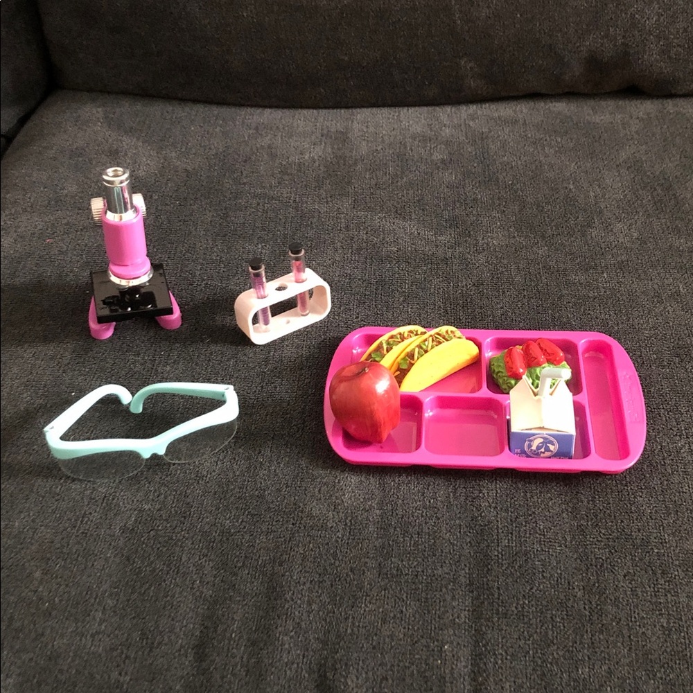American Girl Pink Science Set with Lunch Tray